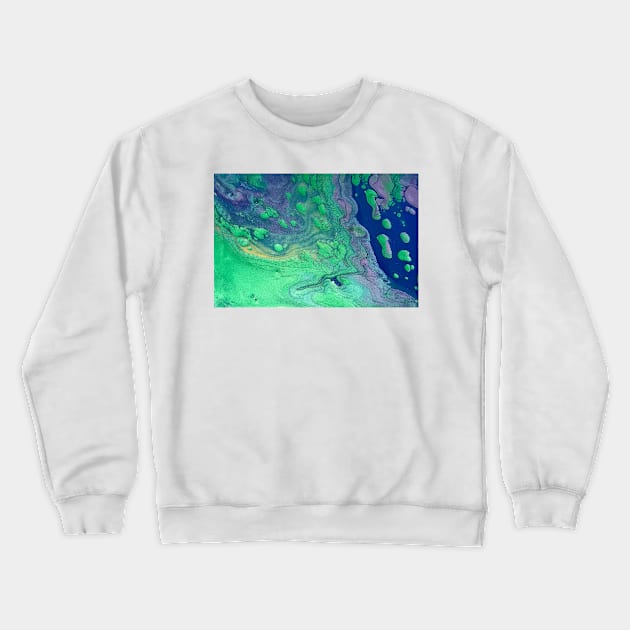 Emerald Blue Flow Crewneck Sweatshirt by Sasa-paints